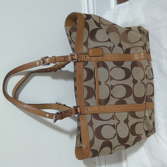 Vintage Coach Tote Bag (matching wallet and purse scarf included) - Picture 2 of 15